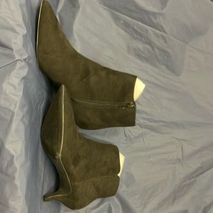 Unique Bargains Women's Pointed Toe Side Zip Stiletto Heeled Ankle Boots Black